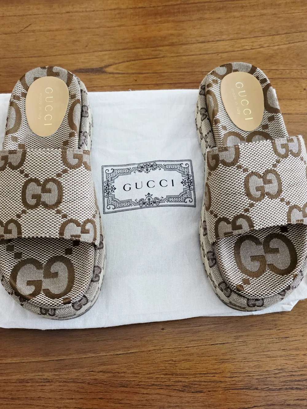 Gucci Brown GG Logo Sandals - Picture 8 of 10